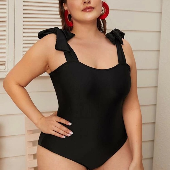 Black Swim Suit it Tie Detail - Picture 3 of 5